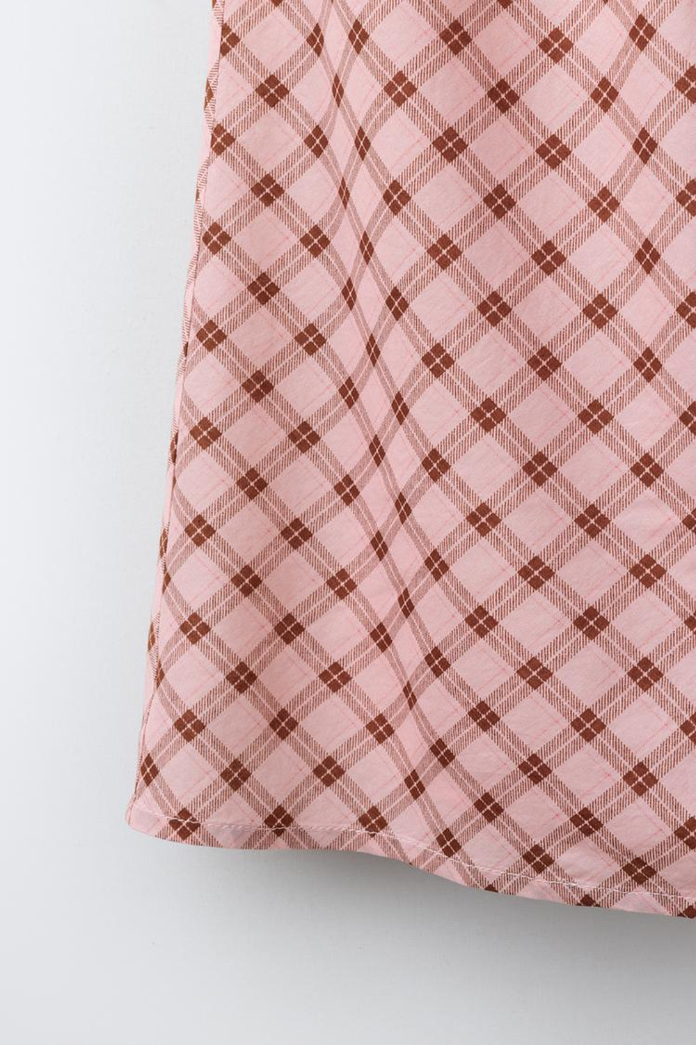 ZARA ЮБКА МИДИ В КЛЕТКУ, РОЗОВЫЙ