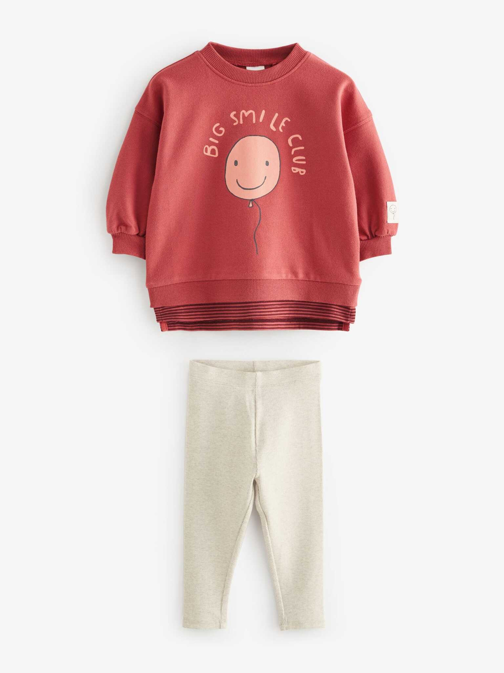 Толстовка и легинсы в комплекте для девочки Next 386-174, Кирпичный, Молочный