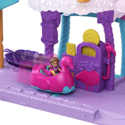 Polly Pocket - Фламинго Мойка Набор с 2 куклами, 2 животными и транспортным средством HHJ05