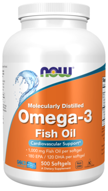 NOW Foods, Омега-3, Omega-3, 500 капсул