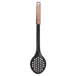 Ложка поварская с прорезями "Медь" 35*6,5*1,5см. (нейлон, нержавеющая сталь) (упаковка с хедером)