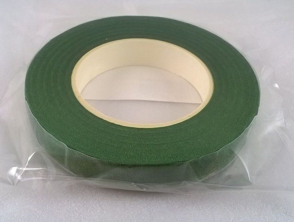 `Флористическая лента (тейп лента), ширина 12 мм, цвет темно-зеленый