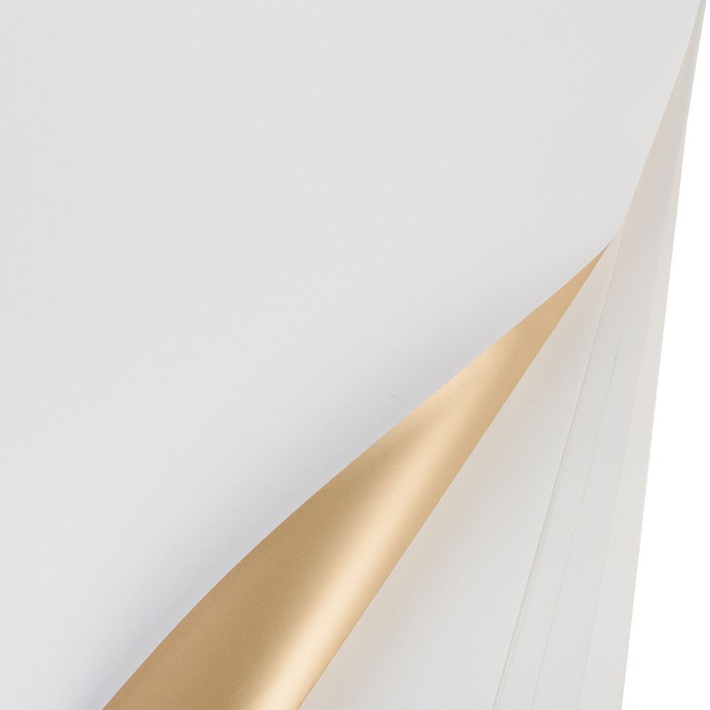 ЛИСТ с золотом 58*58/20шт БЕЛЫЙ/ЗОЛОТО