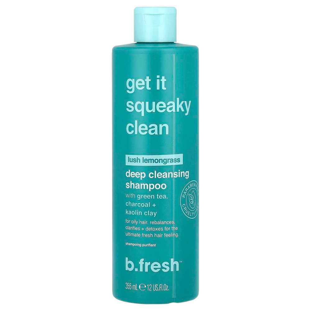b.fresh, Get It Squeaky Clean, Deep Cleansing Shampoo, For Oily Hair, Lush Lemongrass, 12 fl oz (355 ml)