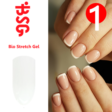 Цветная гель-краска BSG  White french для прорисовки френча, белая плотная (5мл)