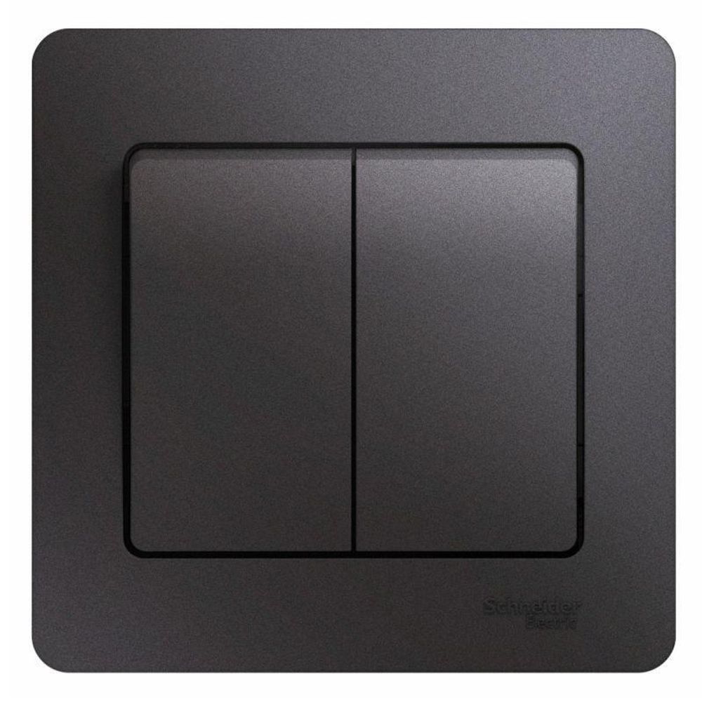 Выключатель 2-кл. СП Glossa 10А IP20 (сх. 5) 10AX в сборе графит SE GSL001352 Выключатель 2-кл. СП Glossa 10А IP20 (сх. 5) 10AX в сборе графит SE GSL001352