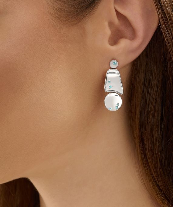 Серьги Ритм цвет серебро