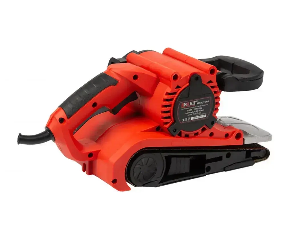 Ленточная шлифмашина BRAIT ЛШМ BBS76/1100S (мощность 1100Вт, напряжение 220В, ширина ленты 76мм) для дерева / металла / пластика