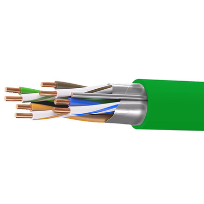 Кабель витая пара кат. 5E неэкранированный F/UTP, 4 пары, нг(А)-LSLTx, цвет внешней оболочки зелёный, катушка 305 м