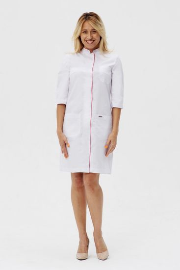 Халат женский А200 3/4 (экстра/белый/красный)