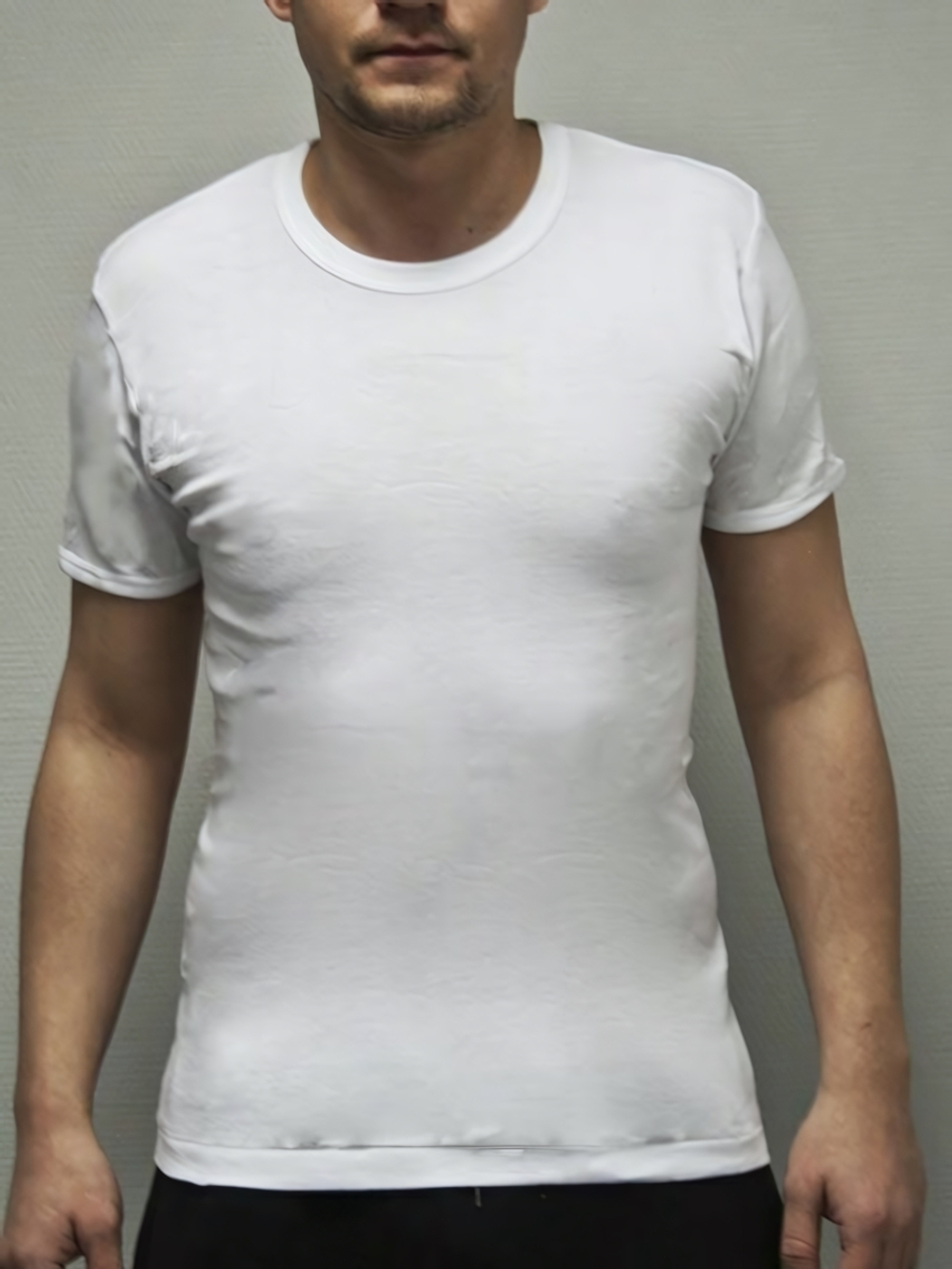 Хлопковая футболка с коротким рукавом (Размер: XXL) (Цвет: белый)