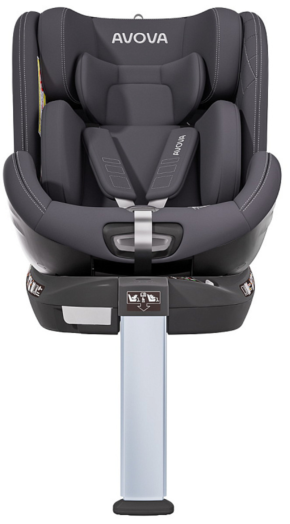 Автокресло Avova Swan Fix i-Size 0-1-2 (40-125 см, 0-25 кг) Koala Grey, темно-серый