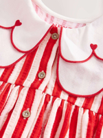 Сарафан с воротником для девочки Next E54-823, Красный, Белый