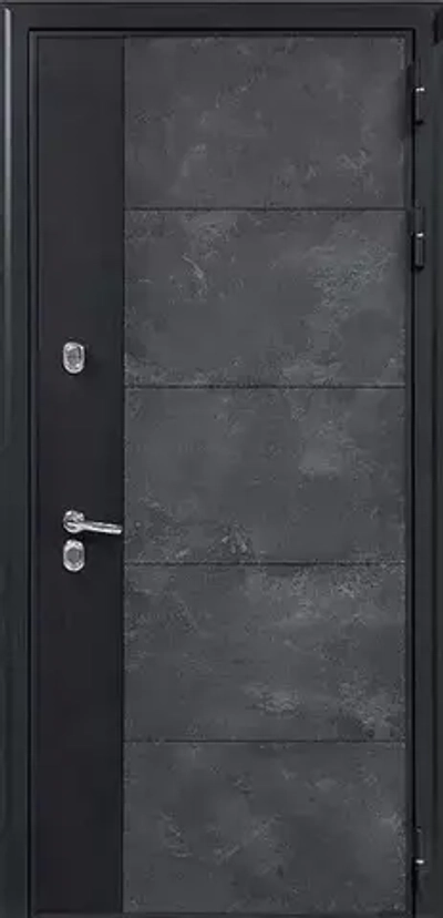 Входная дверь в квартиру Стоун грей-лофт черный/Шагрень белая - 1089
