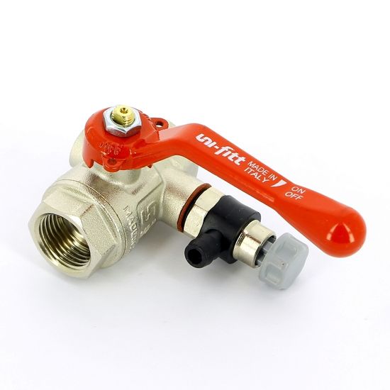 Кран шаровый со спускником Uni-fitt Ду15