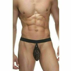 Мужские трусы стринги черные в сетку La Blinque LB15150