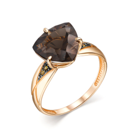 Кольцо из золота с раух-топазами