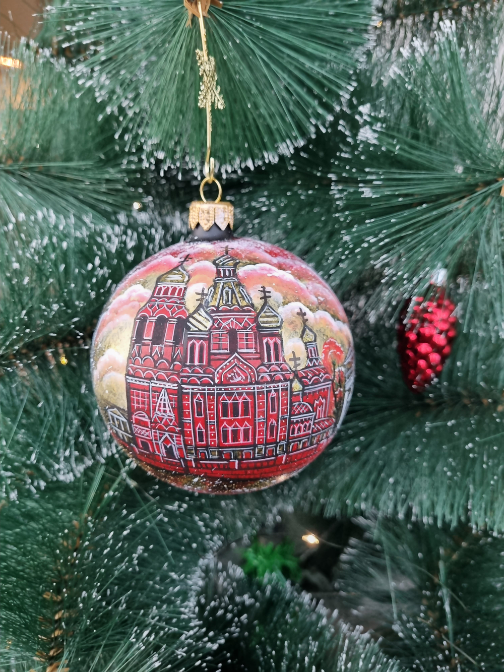 Шар стеклянный "Спас на Крови",  ручная роспись