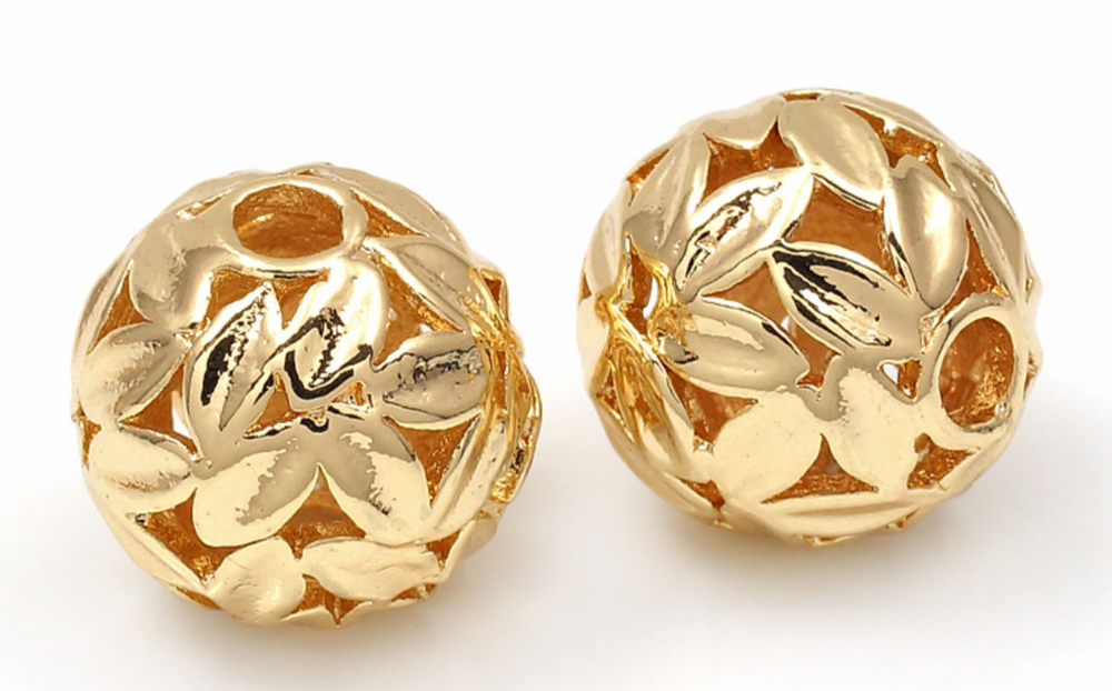 218182-з Бусина "Лепестки" 12,5мм, позолота