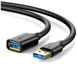 Удлинитель кабеля USB 3.0 Ugreen US129 30127 USB-A 3.0(M) to USB-A 3.0(F) 3 м, преимум качество, черный