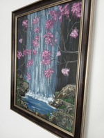 Картина "Сакура". Холст на подрамнике. Кисти. Масло. 48x35 см.