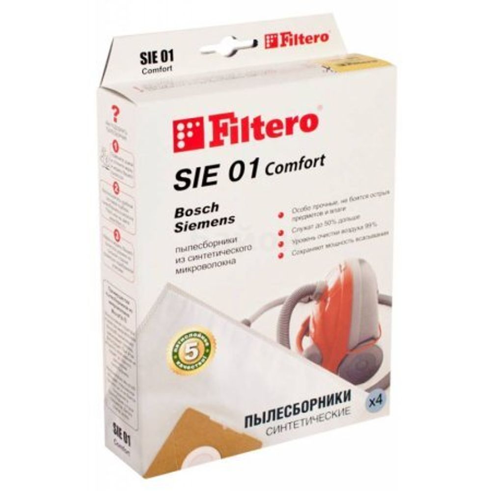 Filtero SIE 01 (4) Comfort, пылесборники, 4 шт в упак.