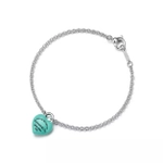 Браслет из серебра с объёмным сердцем покрым эмалью, Tiffany 💠