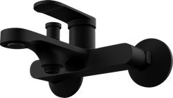 Смеситель для ванны с душем STWORKI Ноттвиль S34100BK + Душевой гарнитур Гётеборг S03190BK, матовый черный