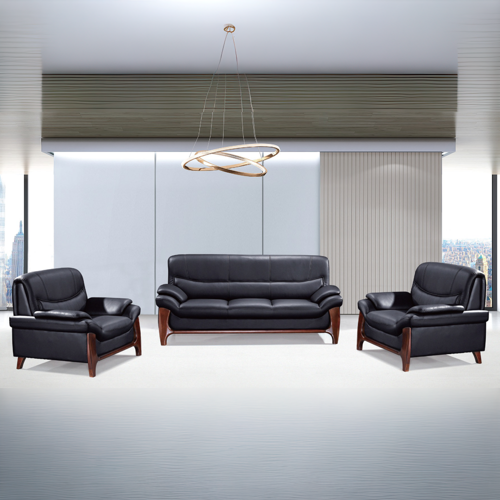 Комплект диван+2 кресла 957 3+1+1 black pu