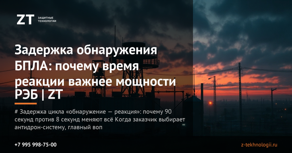 Задержка обнаружения БПЛА: почему время реакции важнее мощности РЭБ | ZT Задержка обнаружения БПЛА: почему время реакции важнее мощности РЭБ | ZT