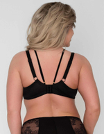 Бюстгальтер-топ с мягкими чашками +size и кружевом (Размер: 75J) (Цвет: черный)