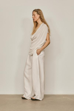 Massimo Dutti Блузка с V-образным вырезом из смесовой шелковой ткани - Limited Edition, белый