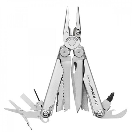 Мультитул Leatherman Wave Plus, 18 функций, стальной, нейлоновый чехол
