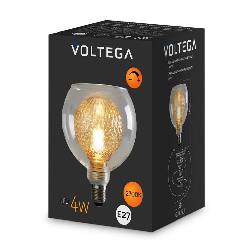 Лампа светодиодная Loft Led G125 4Вт 2700К E27 DIM Voltega 8546