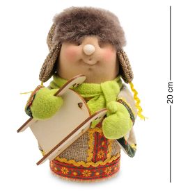 ТК-734 Матрешка-шкатулка «Кузя с санками»