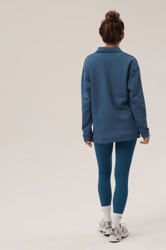 Женский свитшот поло цвета полночь