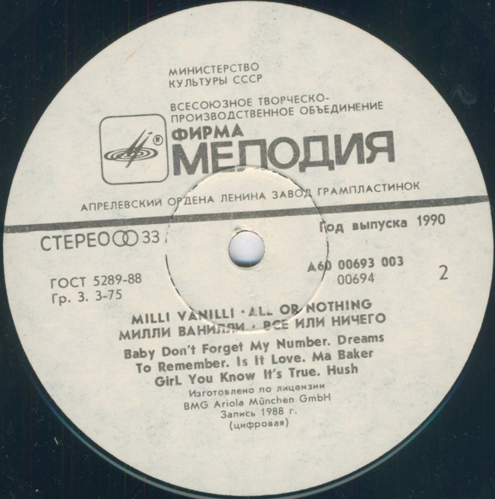 Milli Vanilli / All Or Nothing (LP)