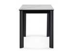 Керамический стол Woodville Кина 90(130)х65х76 alpine white, черный, ножки черные
