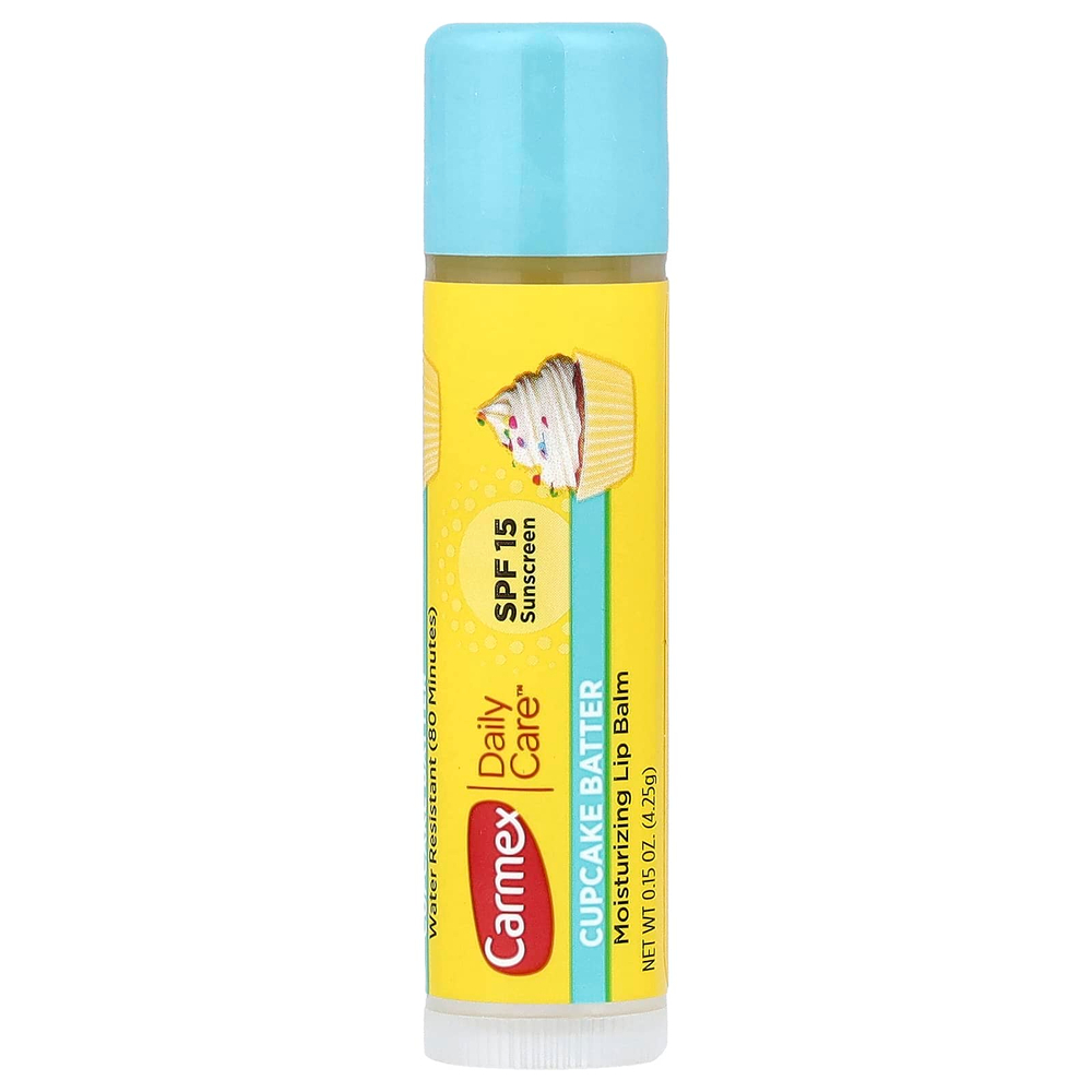 Carmex, Daily Care™, увлажняющий бальзам для губ, SPF 15, тесто для кексов, 4,25 г (0,15 унции)