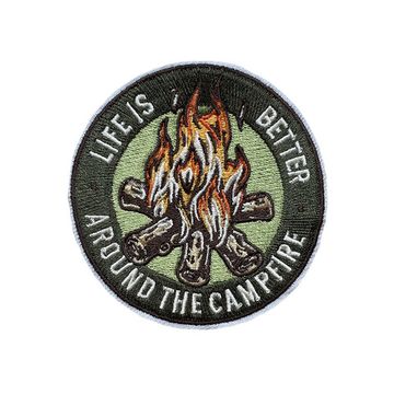 Нашивка термоаппликация на одежду и  на рюкзак. Костёр. Путешествия