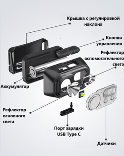 Фонарь налобный аккумуляторный 5 Вт, SUPERFIRE HL-23S