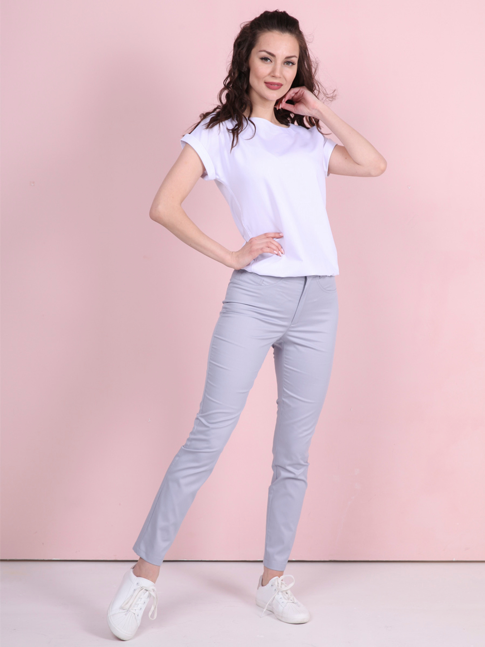 Медицинские джинсы Б-118 цвет светло серый