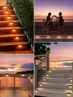 Уличный светильник на солнечной батарее, черный 8штук в комплекте