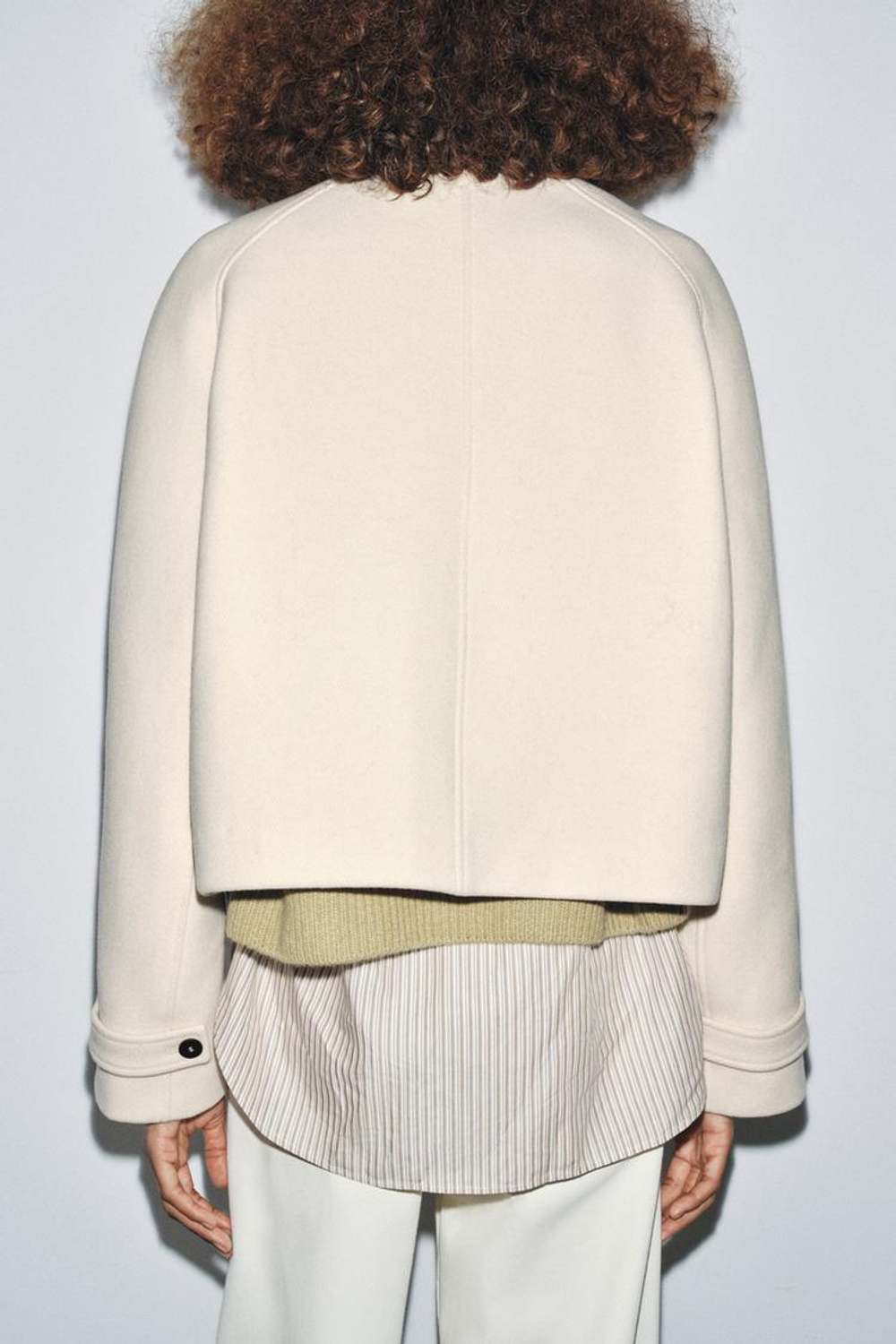 ZARA КОРОТКИЙ ТРЕНЧ С ШЕРСТЬЮ — ZW COLLECTION, ЭКРЮ