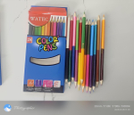 Карандаши цветные двусторонние трехгранные 24 цвета/12 штук