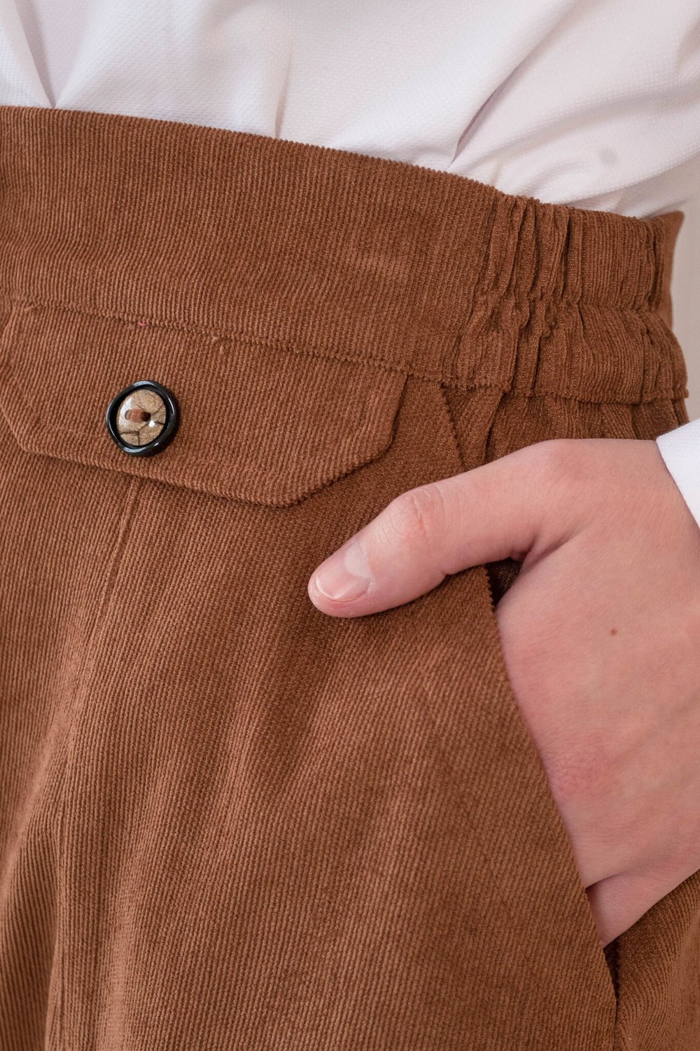 Юбка светло-коричневая из микровельвета