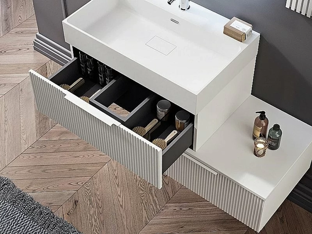 Тумба с раковиной Cezares Premium Plisse 71 Bianco opaco