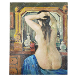 Кремер М. У зеркала. Холст, масло. 2-я пол. XX века.