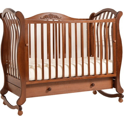 Детская кроватка Гандылян Габриэлла колесо-качалка 120x60 см орех