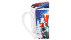 Кружка с ситечком 400мл Lamart Noel Сюрприз Новогодний поезд Санты